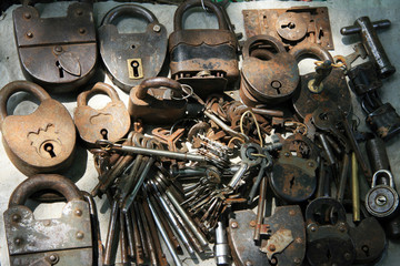 Locks / Old locks with keys on the market Tbilisi