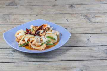 Thai Food: Fried asparagus with shrimp as food taste delicious.