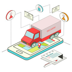 Isometric concept of online delivery