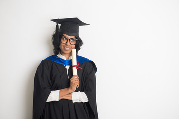 indian female graduate celebrating