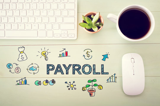 Payroll concept with workstation