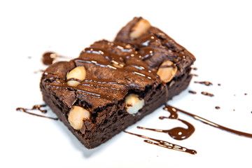 brownie isolated on white background