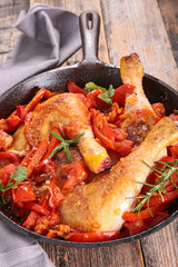 chicken cooked with tomato and vegetable