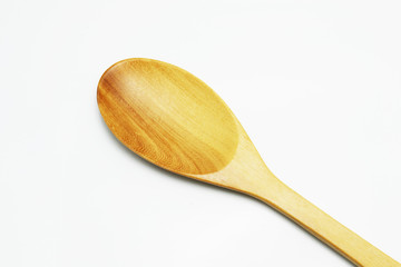 wooden spoon on white background