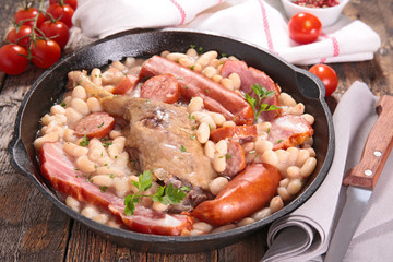 french cassoulet with bean and meats