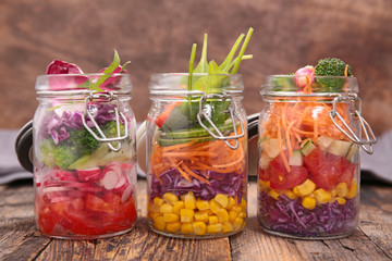 Fototapeta na wymiar colorful salad in jar
