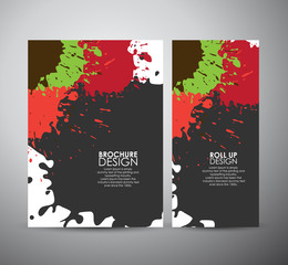 Abstract Color paint splashes brochure business design template or roll up. Vector illustration