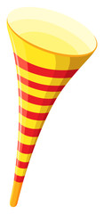 Party horn in yellow color