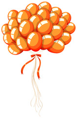 Bunch of orange balloons with ribbon