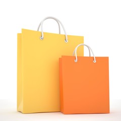 Paper Shopping Bags isolated on white background