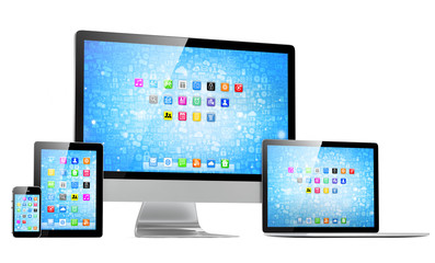 Ultimate web design, laptop, smartphone, tablet, computer, display