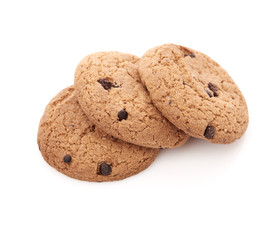 oat cookies on white background