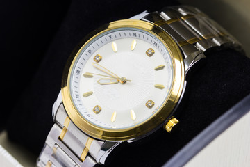 luxury watch on a box
