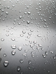 drops of water on the car after rain