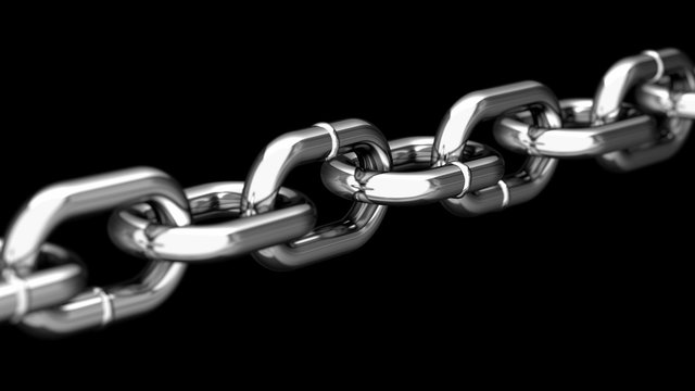 Unique link in a chain, 4K animation with alpha mask