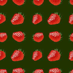 Seamless pattern with strawberry