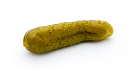 Pickled cucumbers isolated on white background.