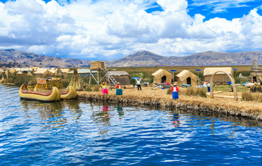 Naklejka premium Titicaca lake near Puno, Peru