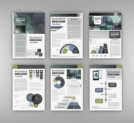 Brochure template with charts and graphs