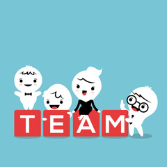 business man and woman teamwork concept illustration