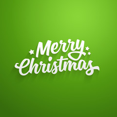 Vector Merry Christmas lettering. Card template.
