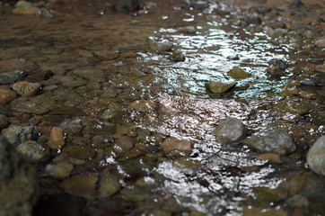 Underground stream in the cave.