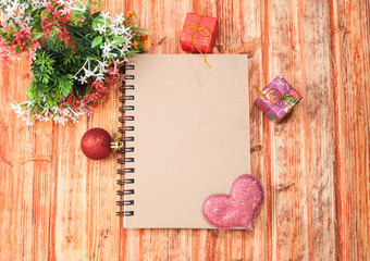 Merry Christmas and Happy New Year theme and notebook paper