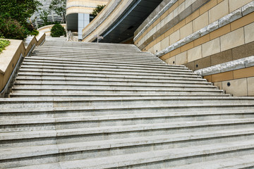 Modern architecture before the entrance of the stairs