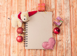 Merry Christmas and Happy New Year theme and notebook