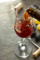 wine glass and grapes