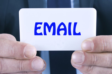 businessman with card