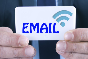 businessman with wifi card