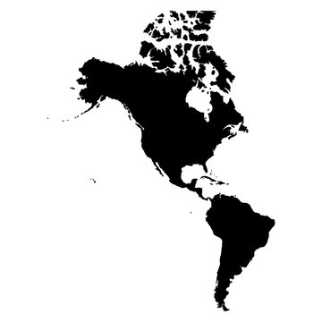 America black map on white background vector