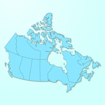 Canada blue map on degraded background vector