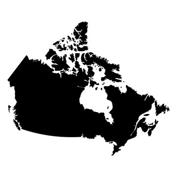 Canada black map on white background vector