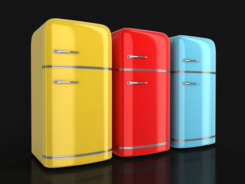 Retro refrigerator. Image with clipping path