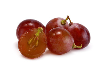 Red grape isolated on white, clipping path included