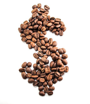 Coffee beansin money sign shape