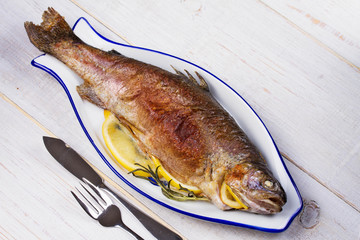 Whole grilled trout