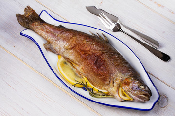 Whole grilled trout