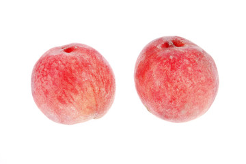 Peach, close-up, white background
