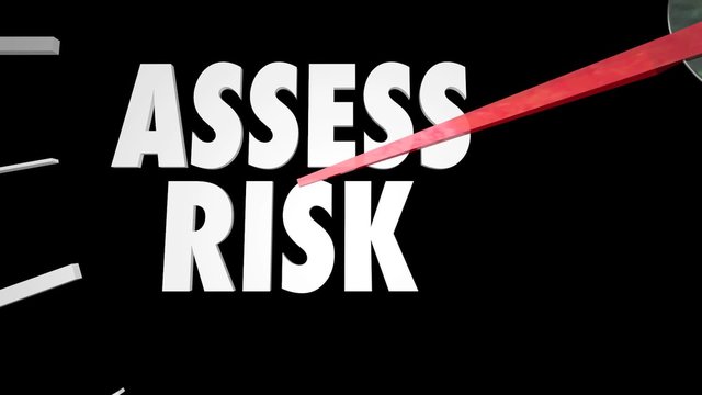 Reduce Risk speedometer words to illustrate warning, danger and potential hazard to manage, decrease or avoid