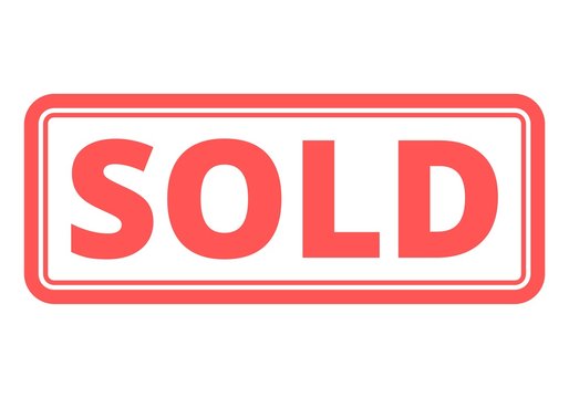 Sold red square sticker 