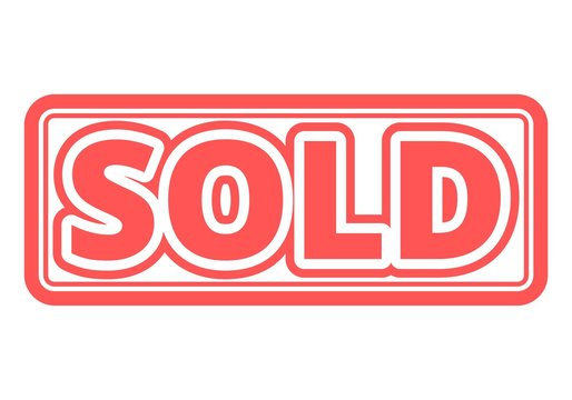 Sold red square sticker 