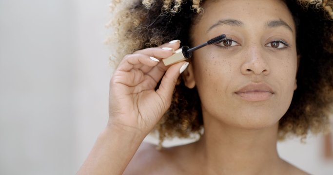 Woman Face With Mascara Brush