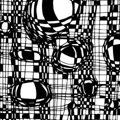 Hand drawn black and white abstraction