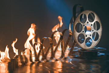 Fototapeta premium Пленка в огне