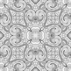 Vector Seamless Abstract Black and White Tribal Pattern