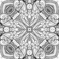Vector Seamless Abstract Black and White Tribal Pattern