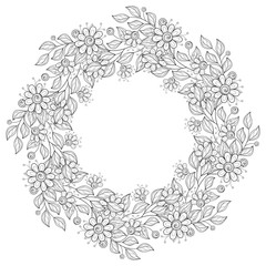 Vector Monochrome Floral Background